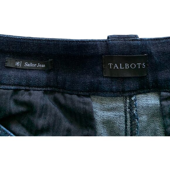 NWOT TALBOTS Womens' Marina Dark Wash Cropped Straight Leg Sailor Jeans Size 16 - Picture 9 of 9